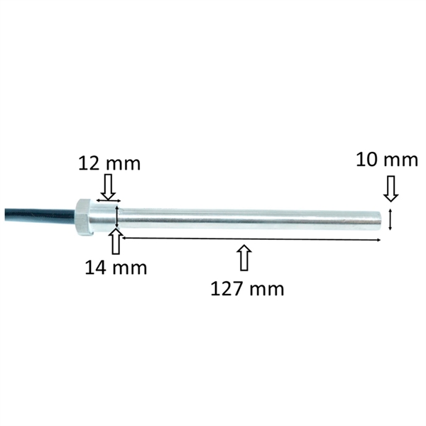 Gløderør / Eltænder med flange passer til Pilleovn: 9,5 / 14 mm x 127 mm 300 W